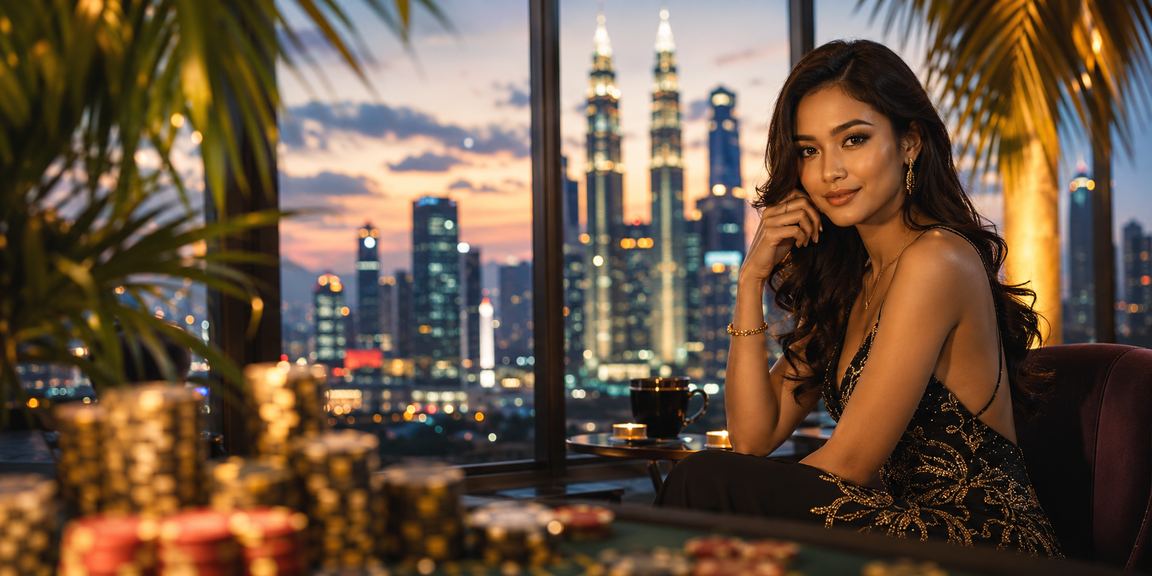 Suasana kasino hiburan mewah Kuala Lumpur dengan meja blackjack profesional nv350